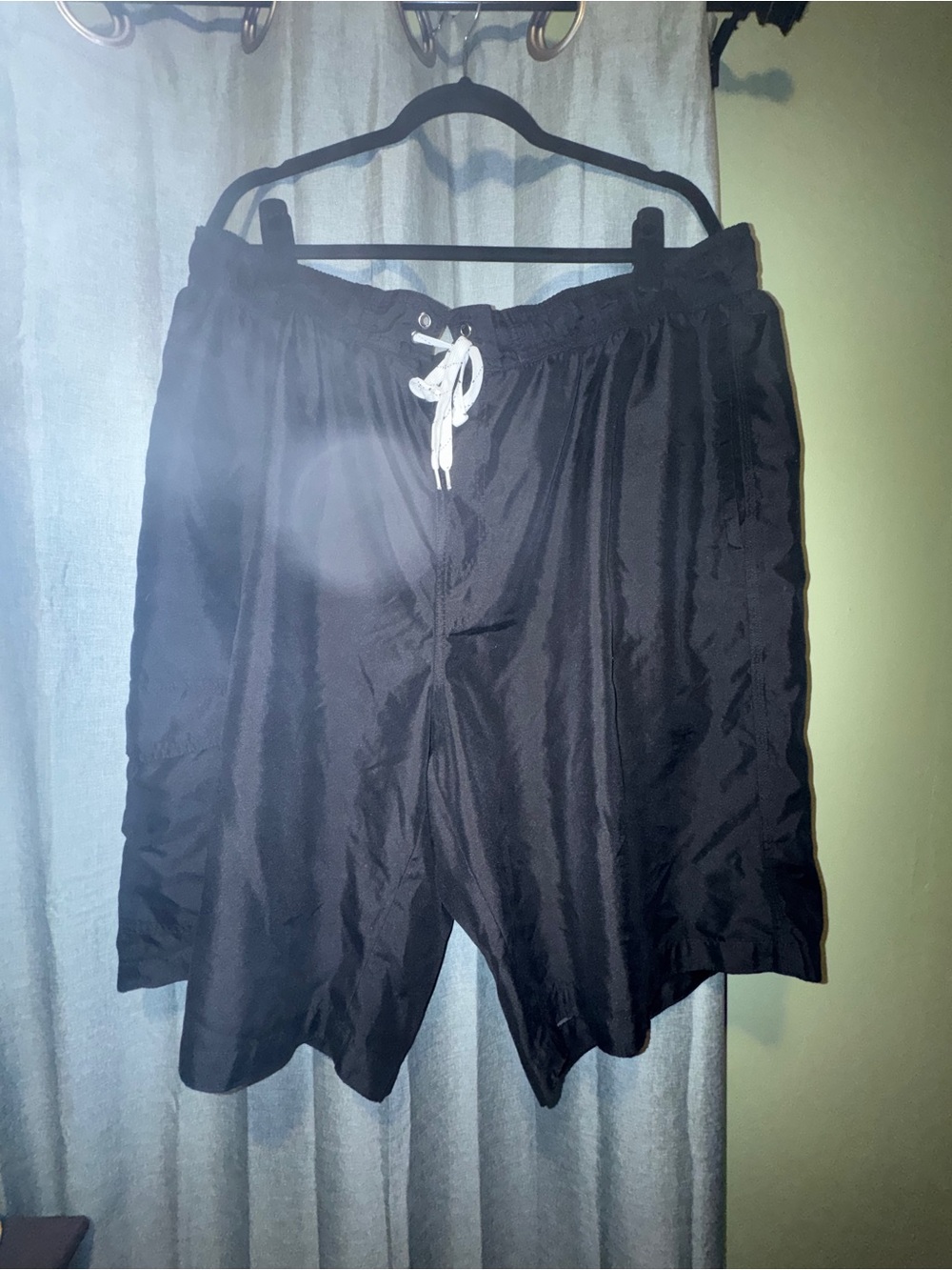 St. John's Bay Black Swim Shorts with White Drawcord